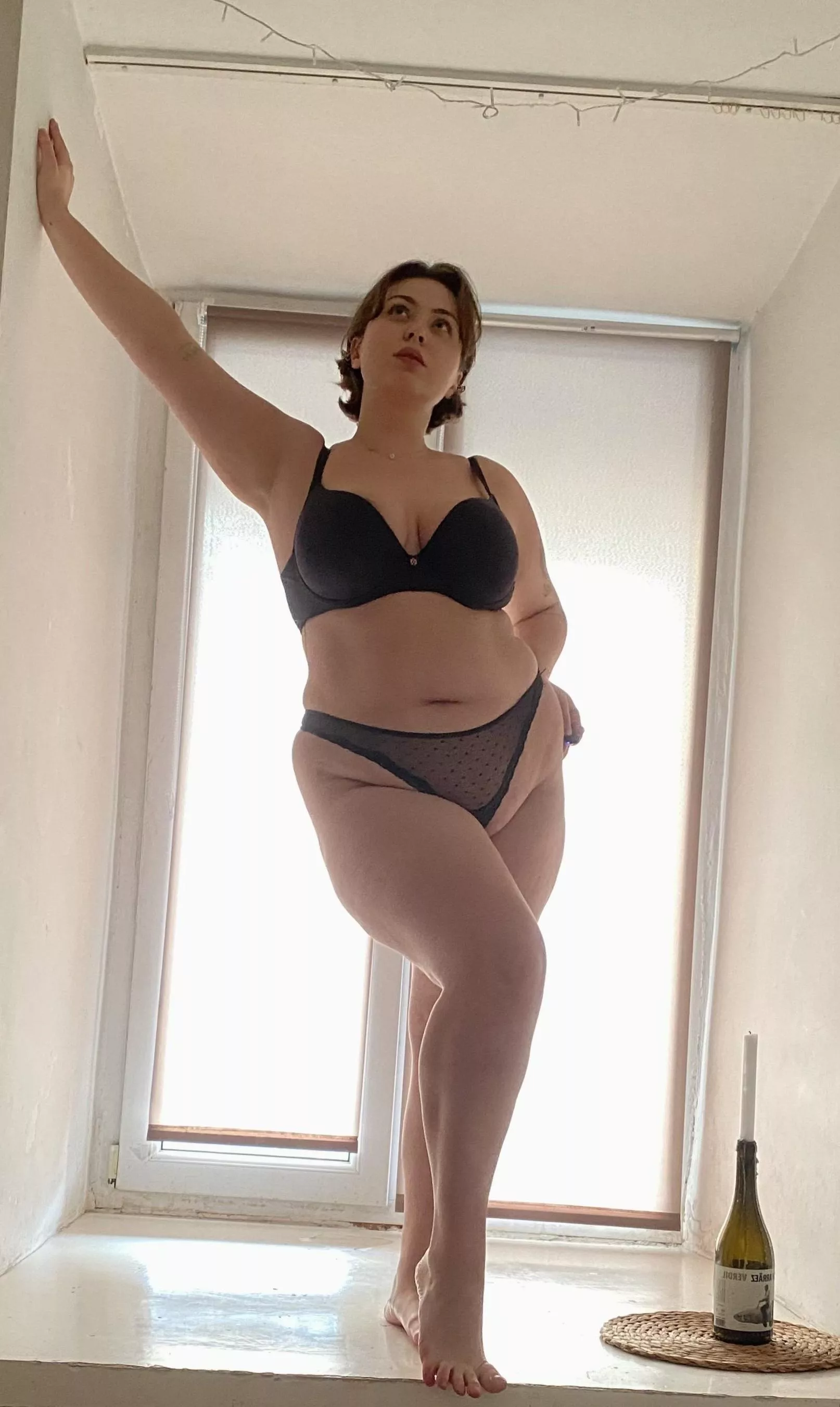 Enjoy my new black lingerie