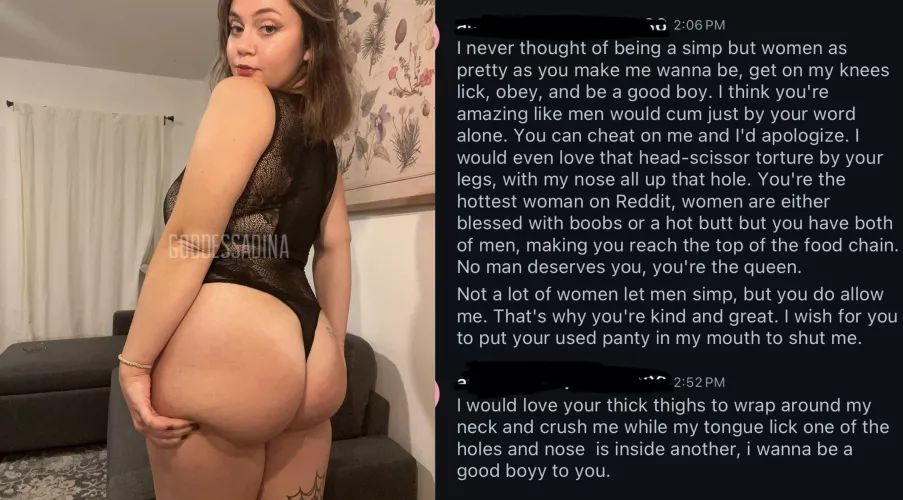 I am undeniably superior. A Goddess by nature. Submitting and sending to me will change you - it’s a feeling like no other. Prepare to be ruined 😜