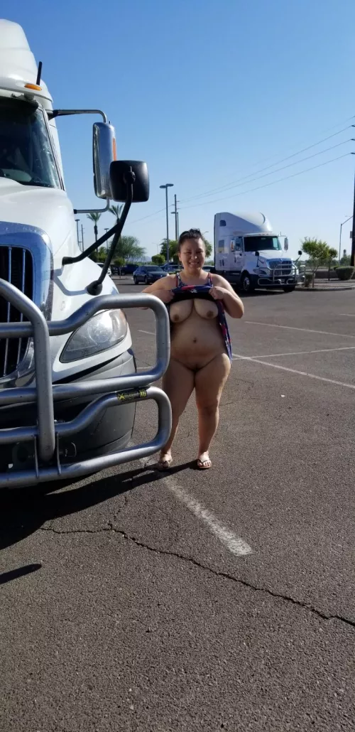 I had to take pics next to the semi's 