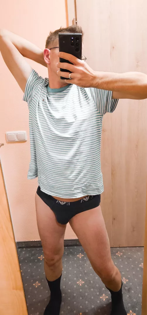 I love briefs, mostly in white, but black ones are also very interesting.