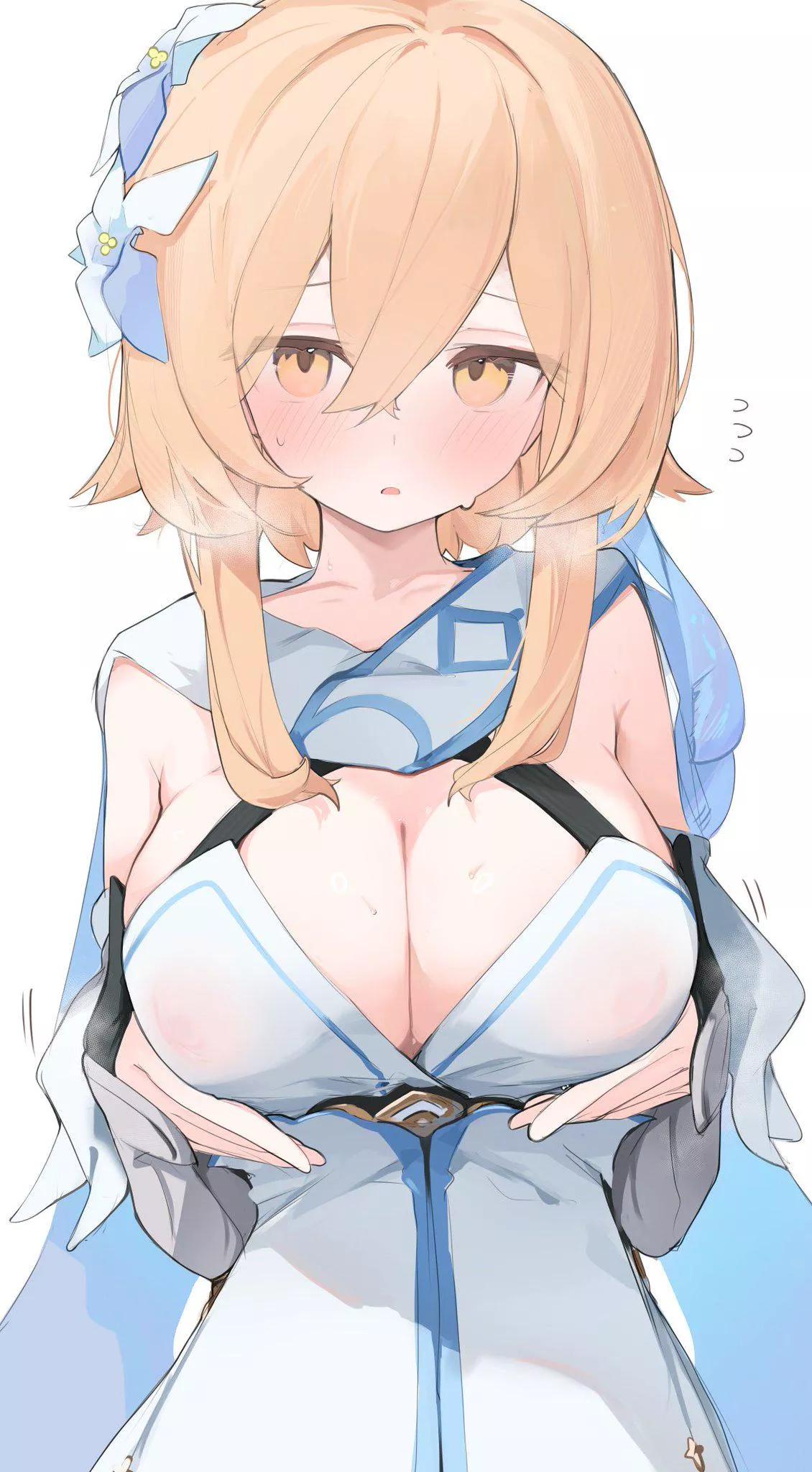 Lumine presenting her big boobs 