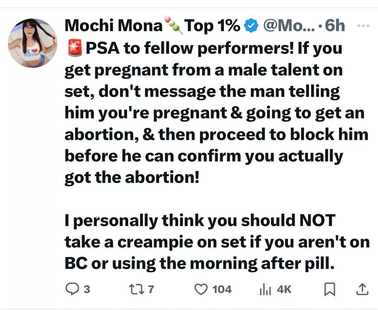 Mochi Mona's oddly specific PSA