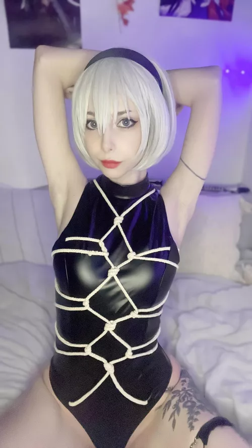 My 2B cosplay in shibari