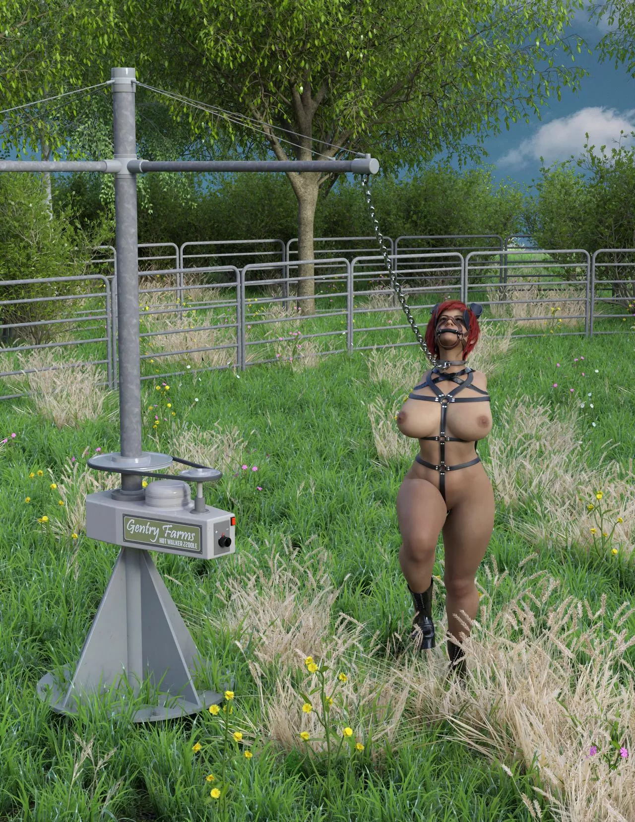 Ponygirl in the hotwalker