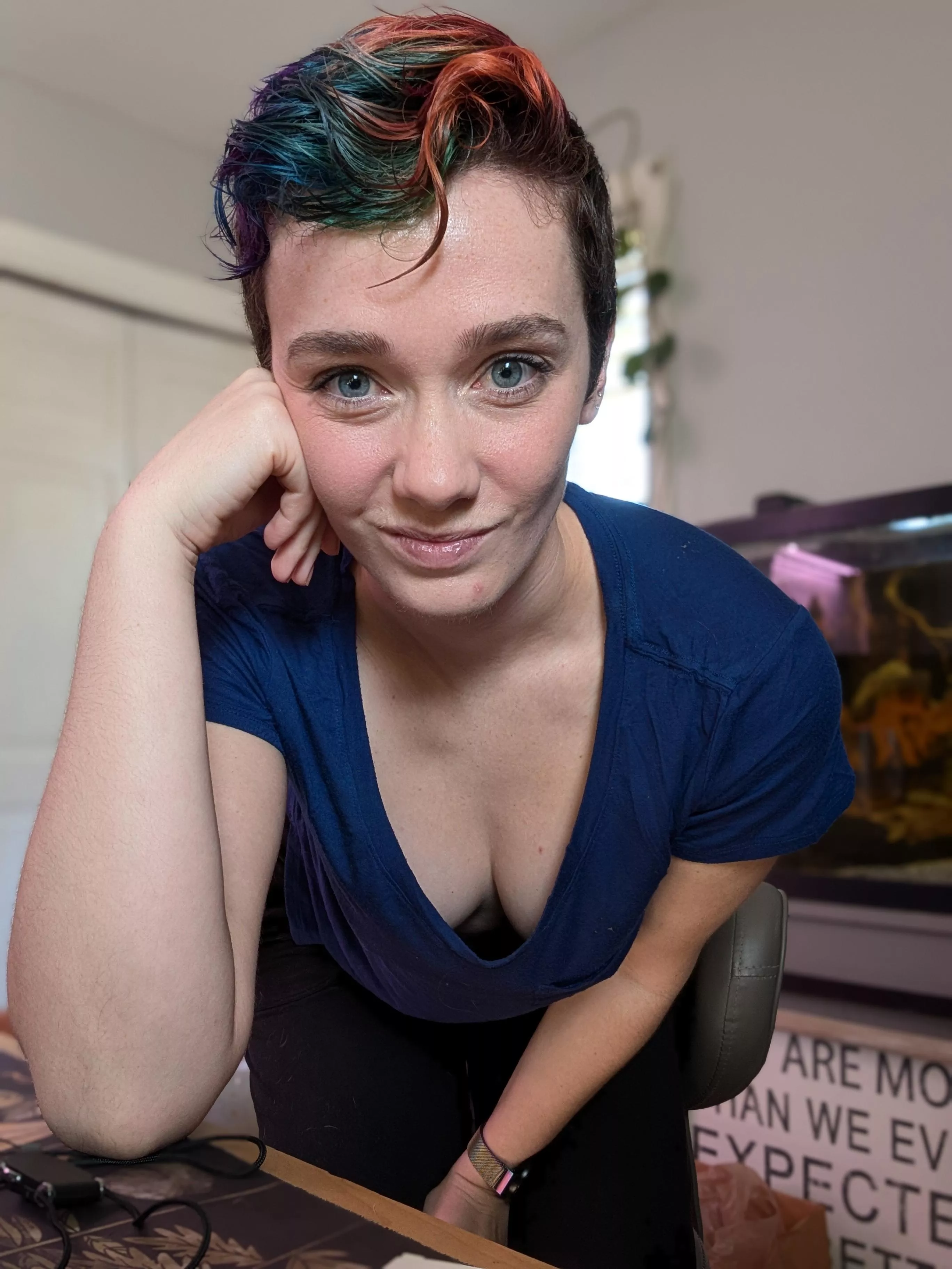 Trying out my new camera and of course has to try a down blouse photo