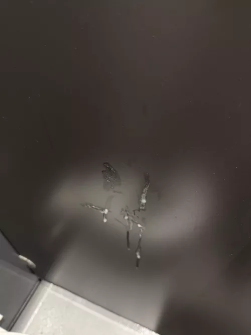(22) Noticed a few stains on the gym toilet stall so I added my contribution 