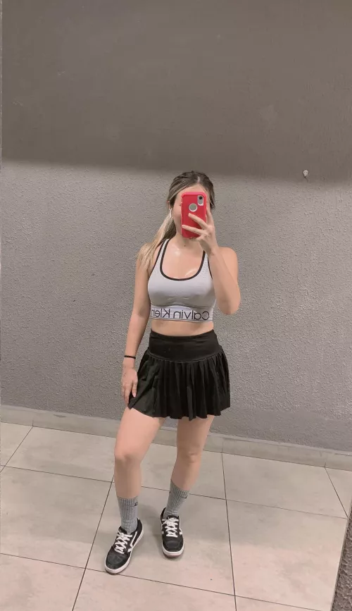 Calvin Klein top at gym, sorry so sweaty 