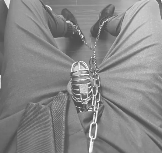 Can I cum in the cage, sir?