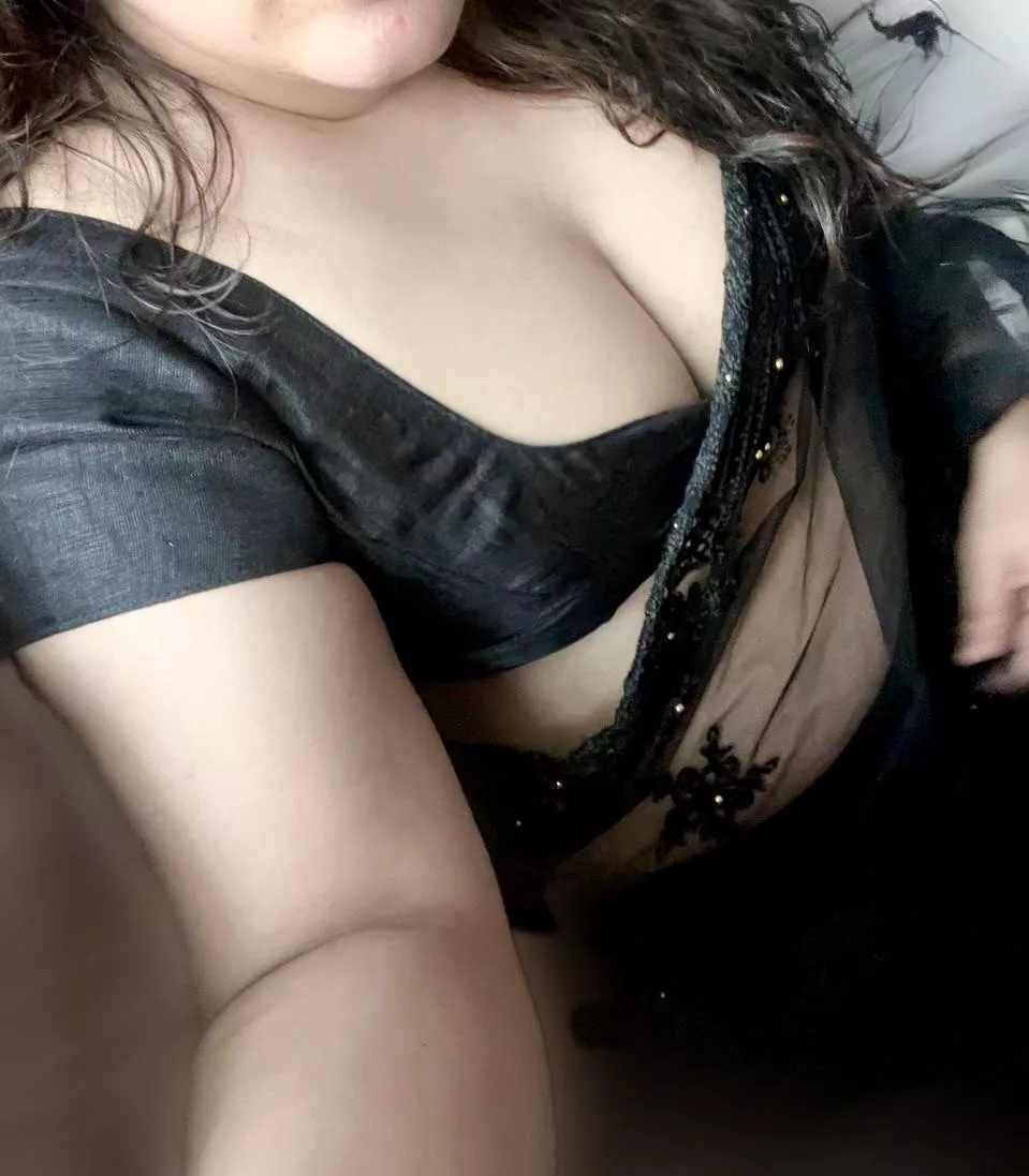 Considered a request from a fan to wear a black saree. (Hotwife)
