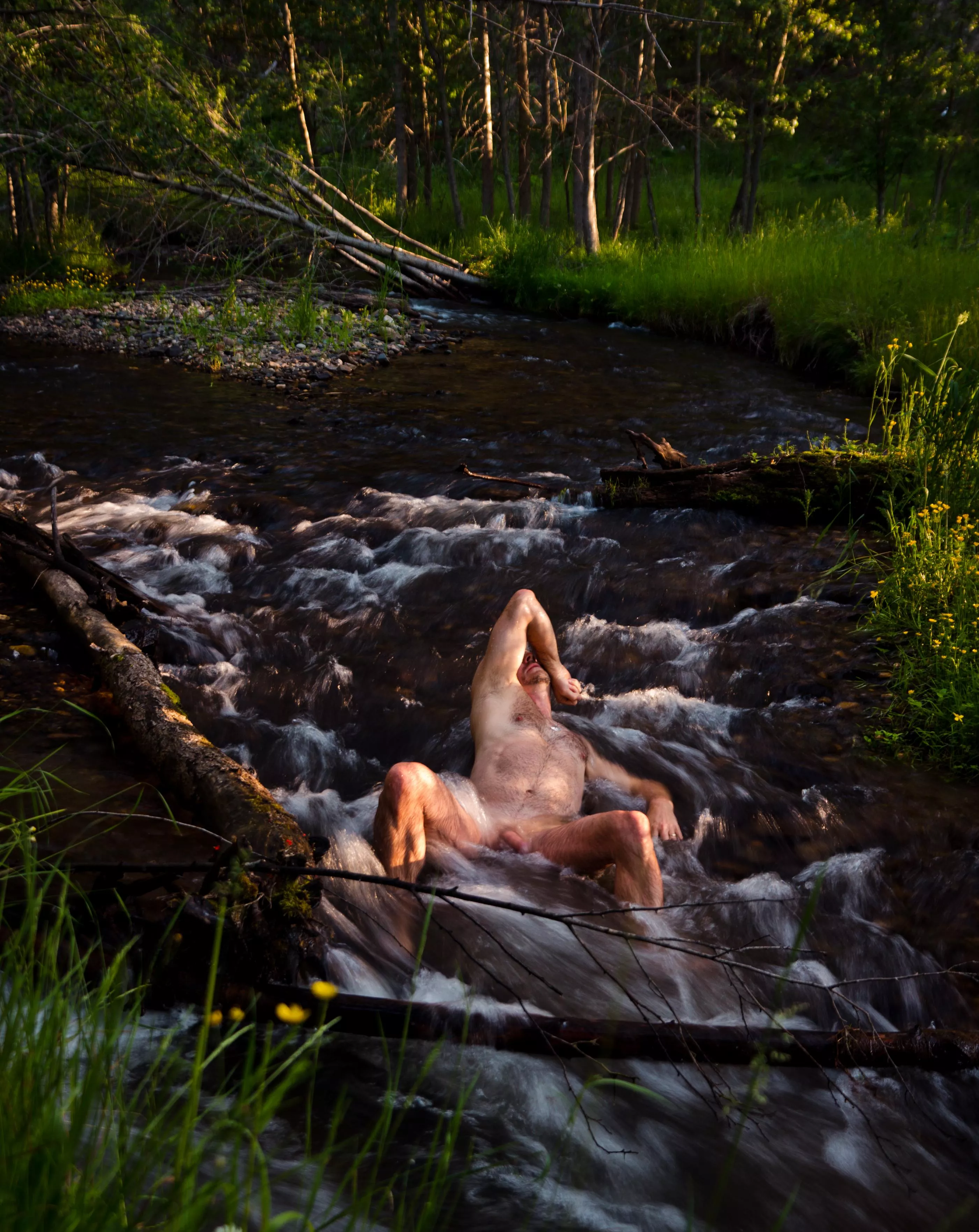cooling off after a long hike