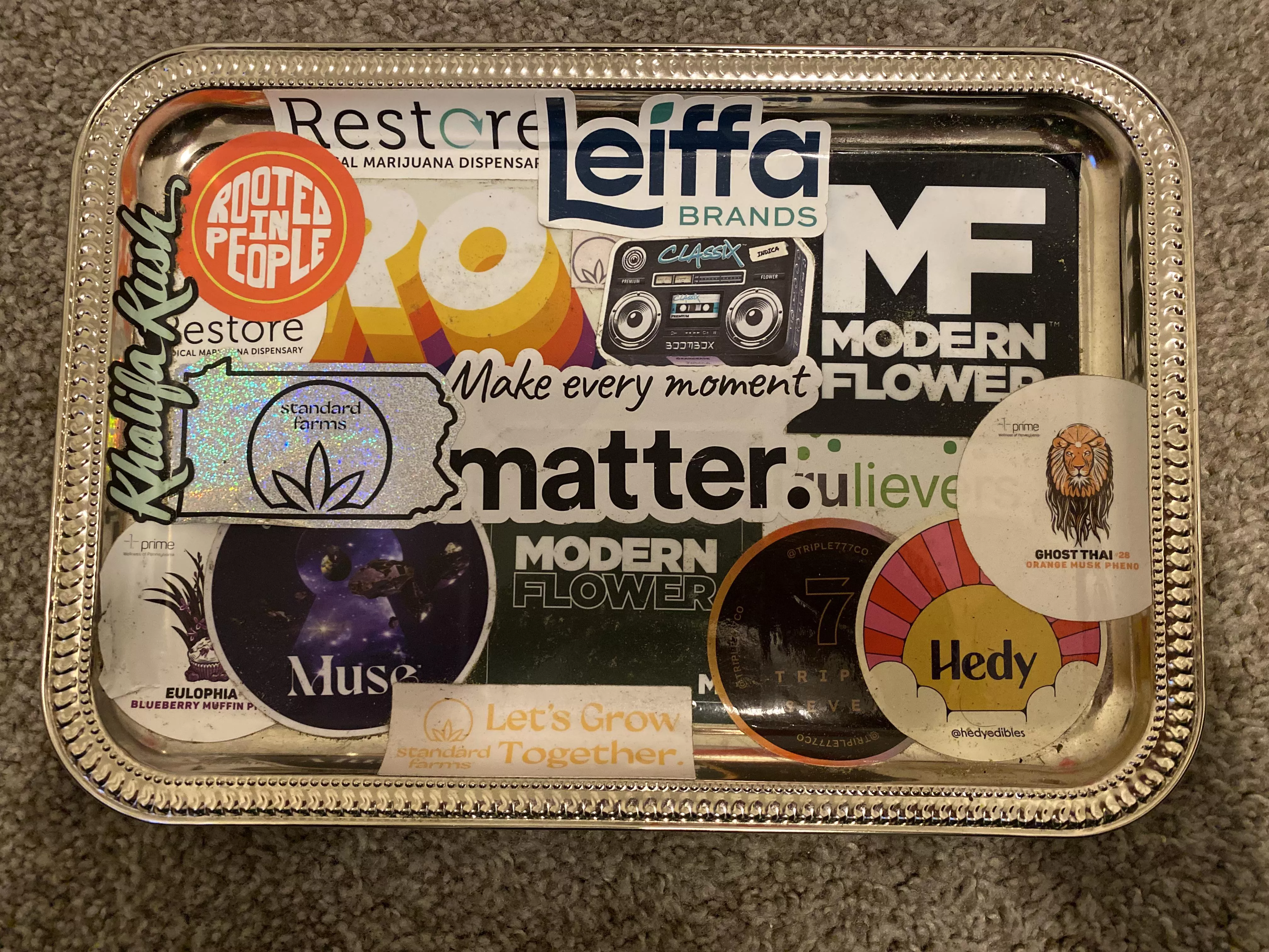 Dollar Store serving trays make great rolling trays