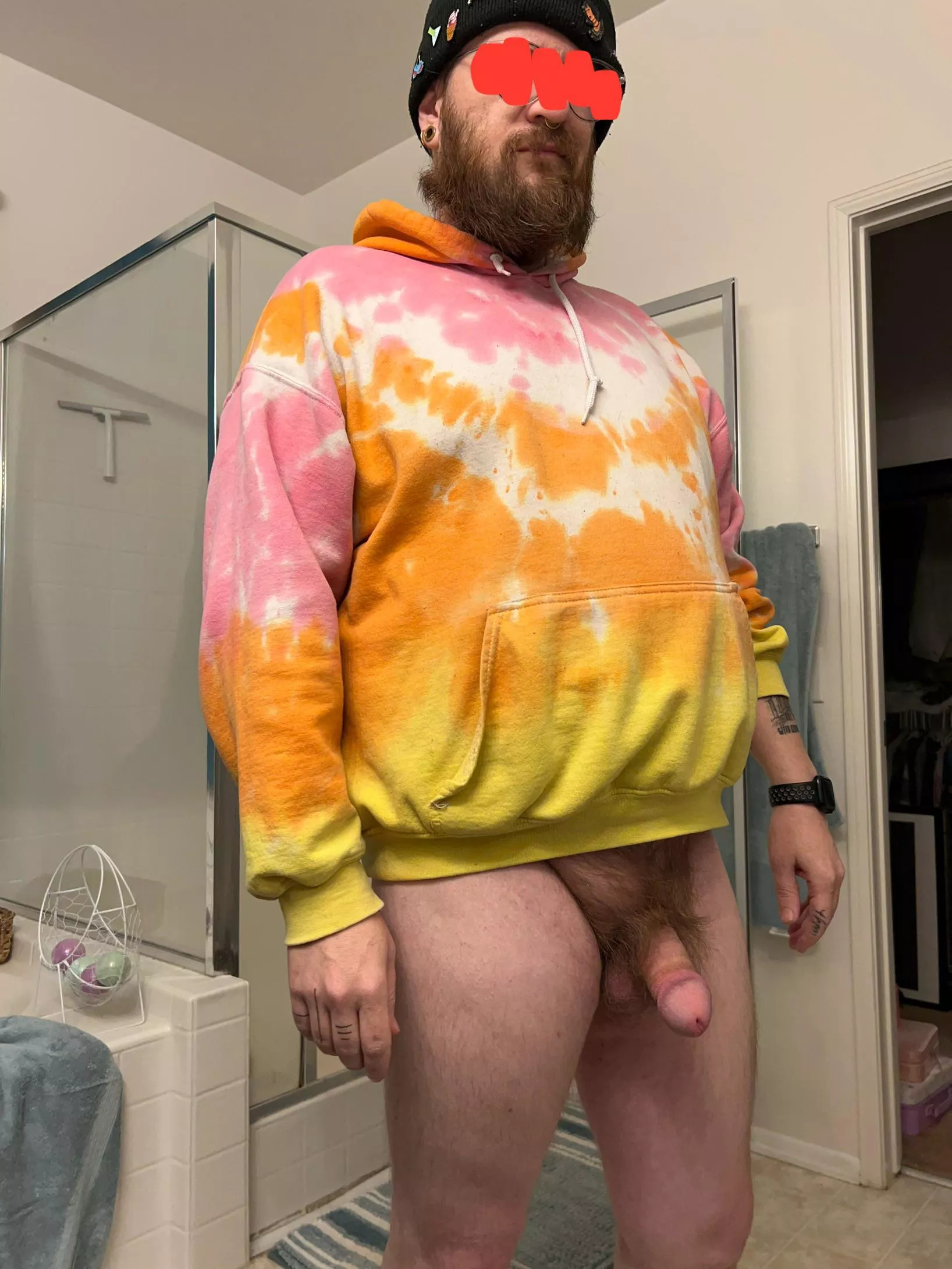 Getting ready to shower 