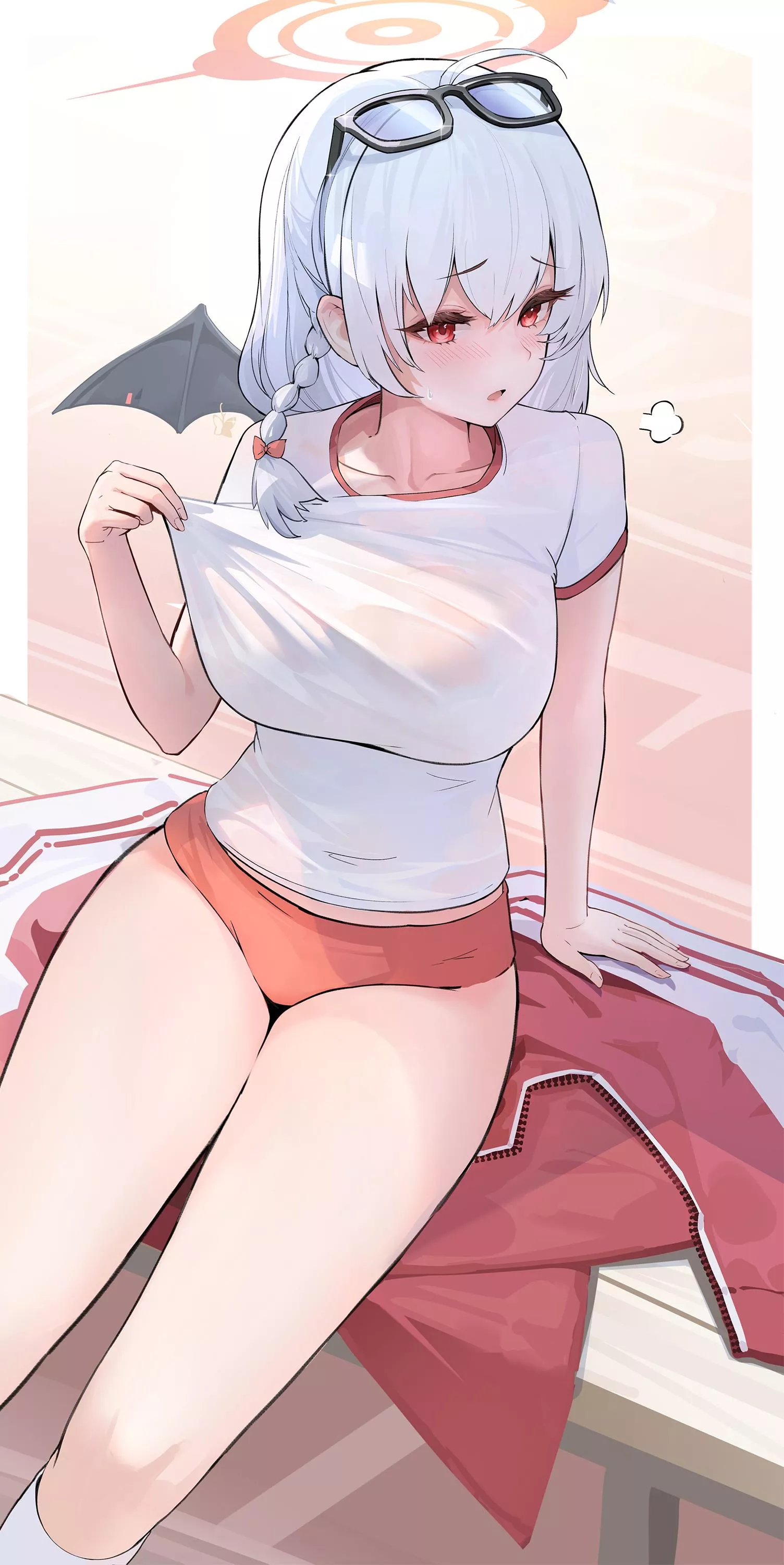 Haruna feeling hot and sweaty 