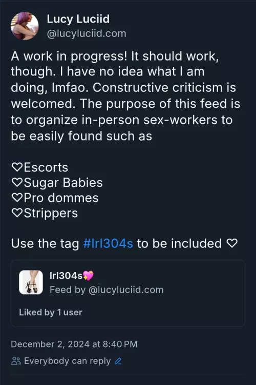 I made a feed for in person workers for bluesky ♡ 