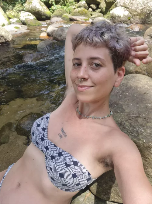 I took my hairy armpits to the waterfall. Do I let the river wet them or you?
