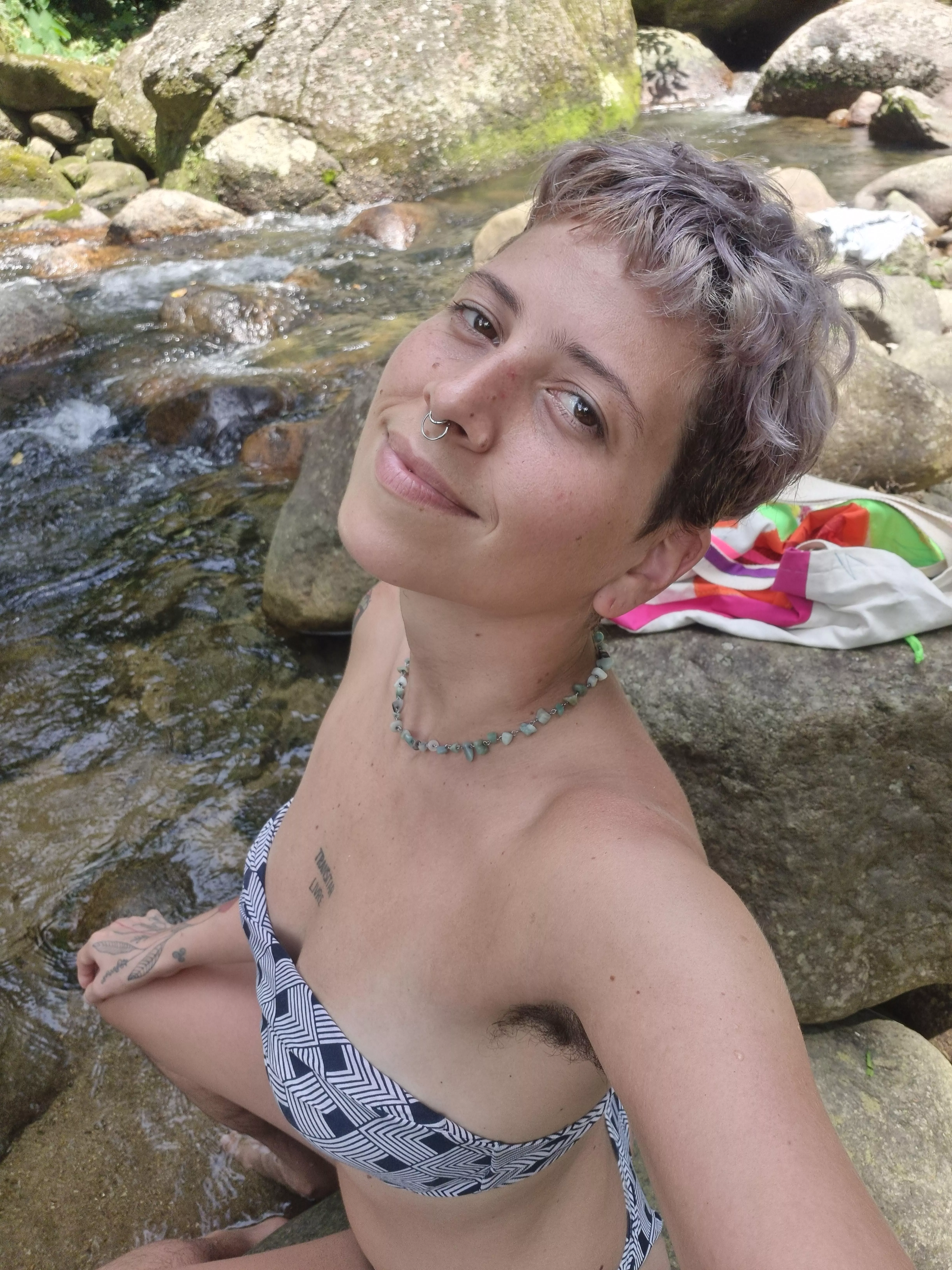 I took my hairy armpits to the waterfall