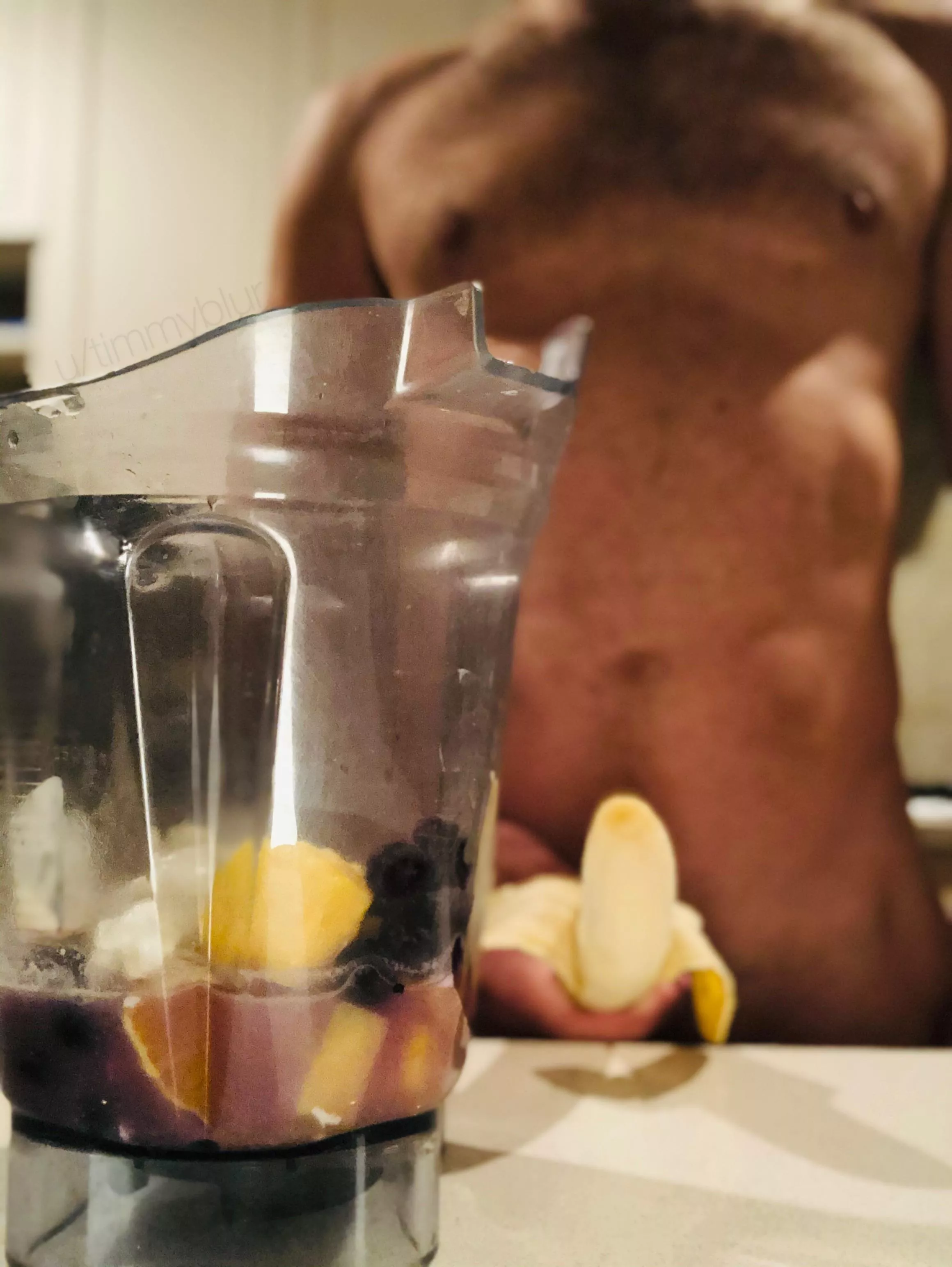 I was just trying to make a smoothie, but Ursula kept asking to see my banana…