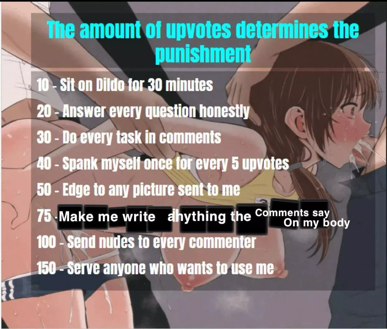 I’m such a slut that I managed to lose another one to u/ponderpond, and now, I’m getting my punishments. It’ll be a total shame if this posts gets more than 10 upvotes😣