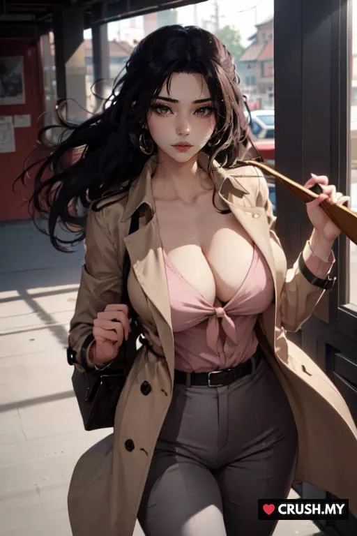 Is she ready to take on the day with this bold and elegant style?