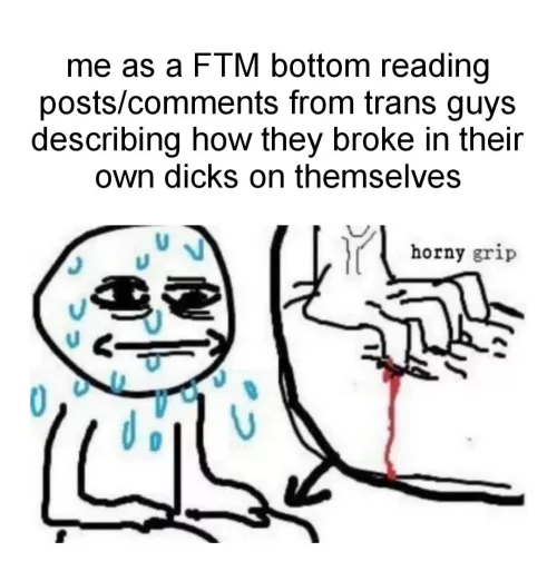 It's bottom/vers trans guy appreciation hour🥵