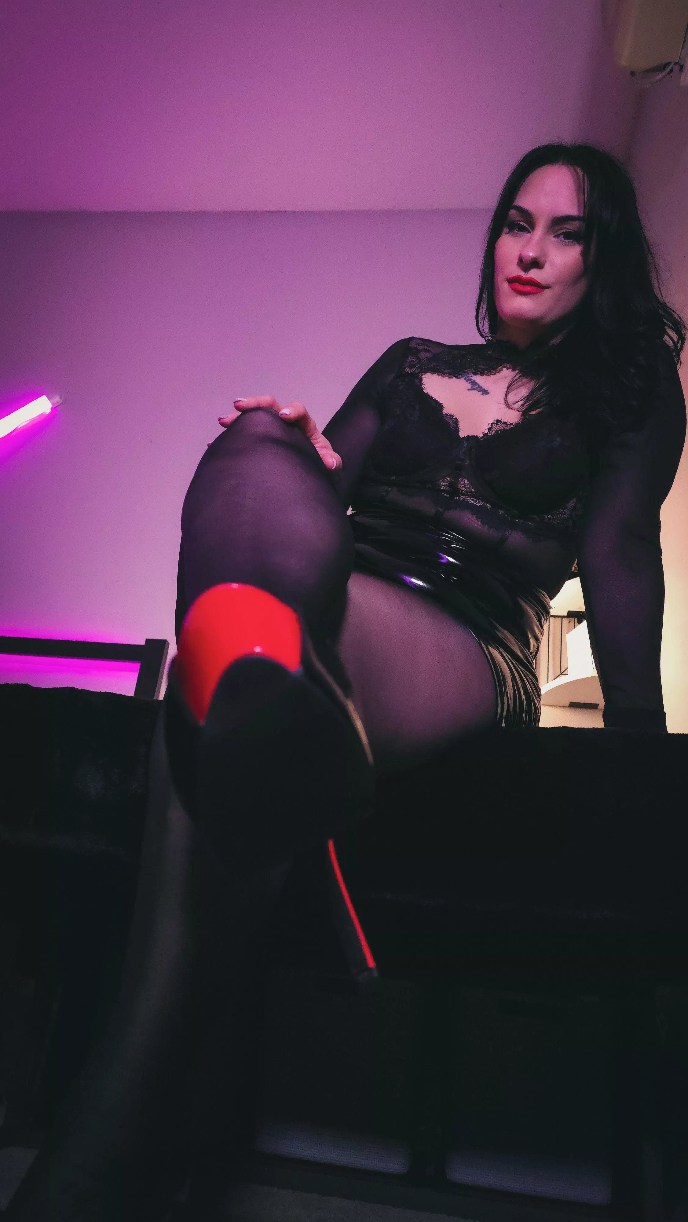 Kiss the bottoms of My heels and thank Me for allowing you to even look at Me.