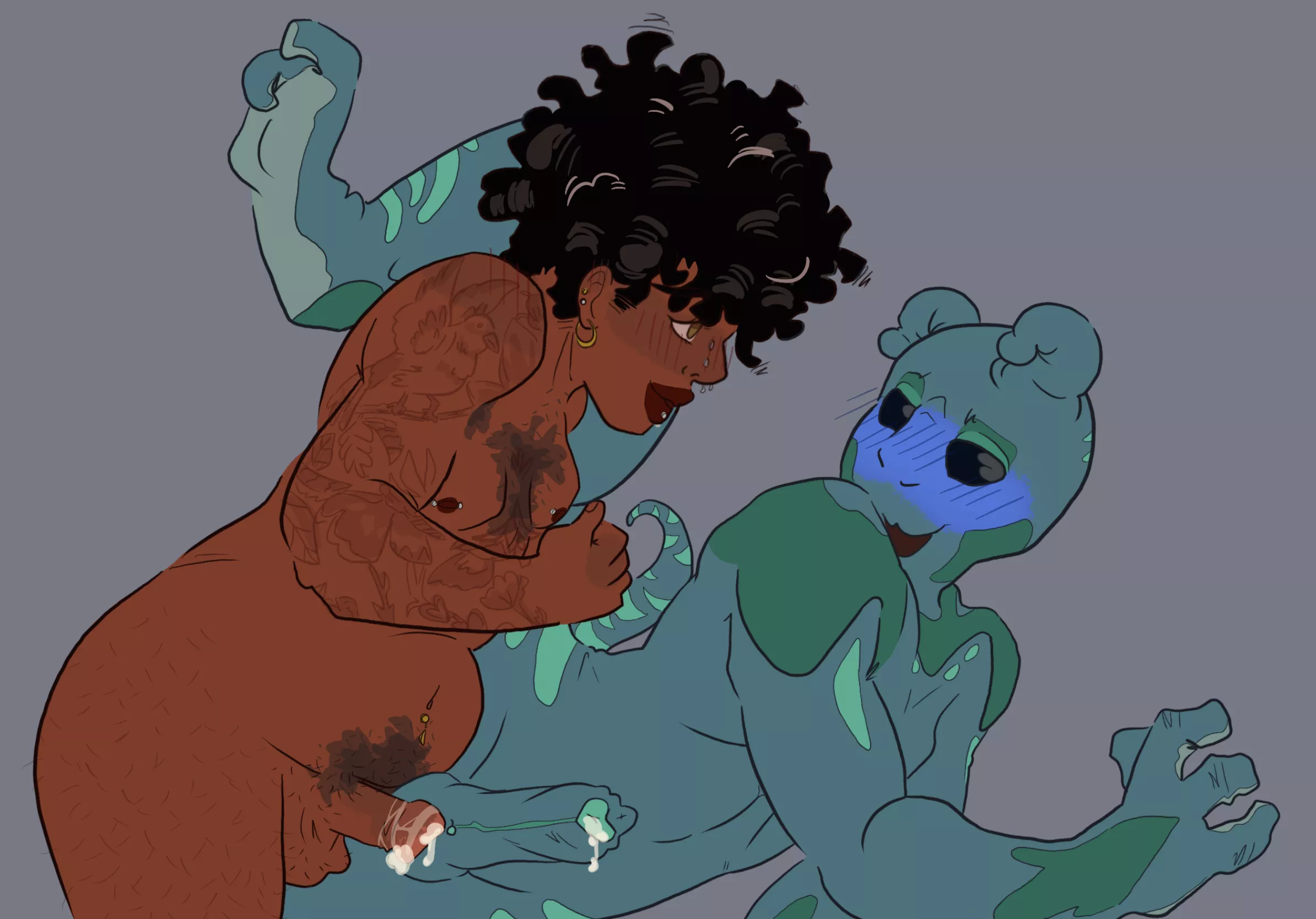 Lakeisha fucks Zexxxi's hole, making their alien pole wet and hard. More on our Patreon!