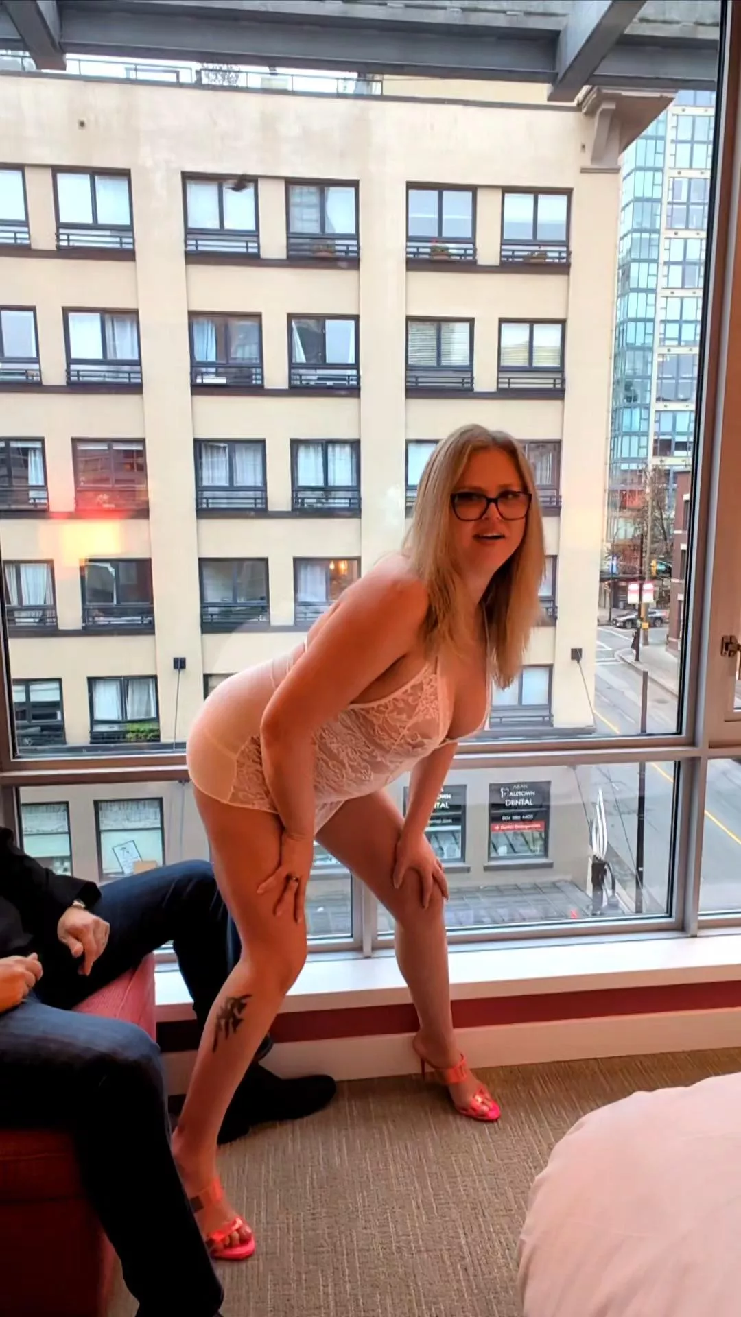 Let me strip for this big alpha male while you film honey!