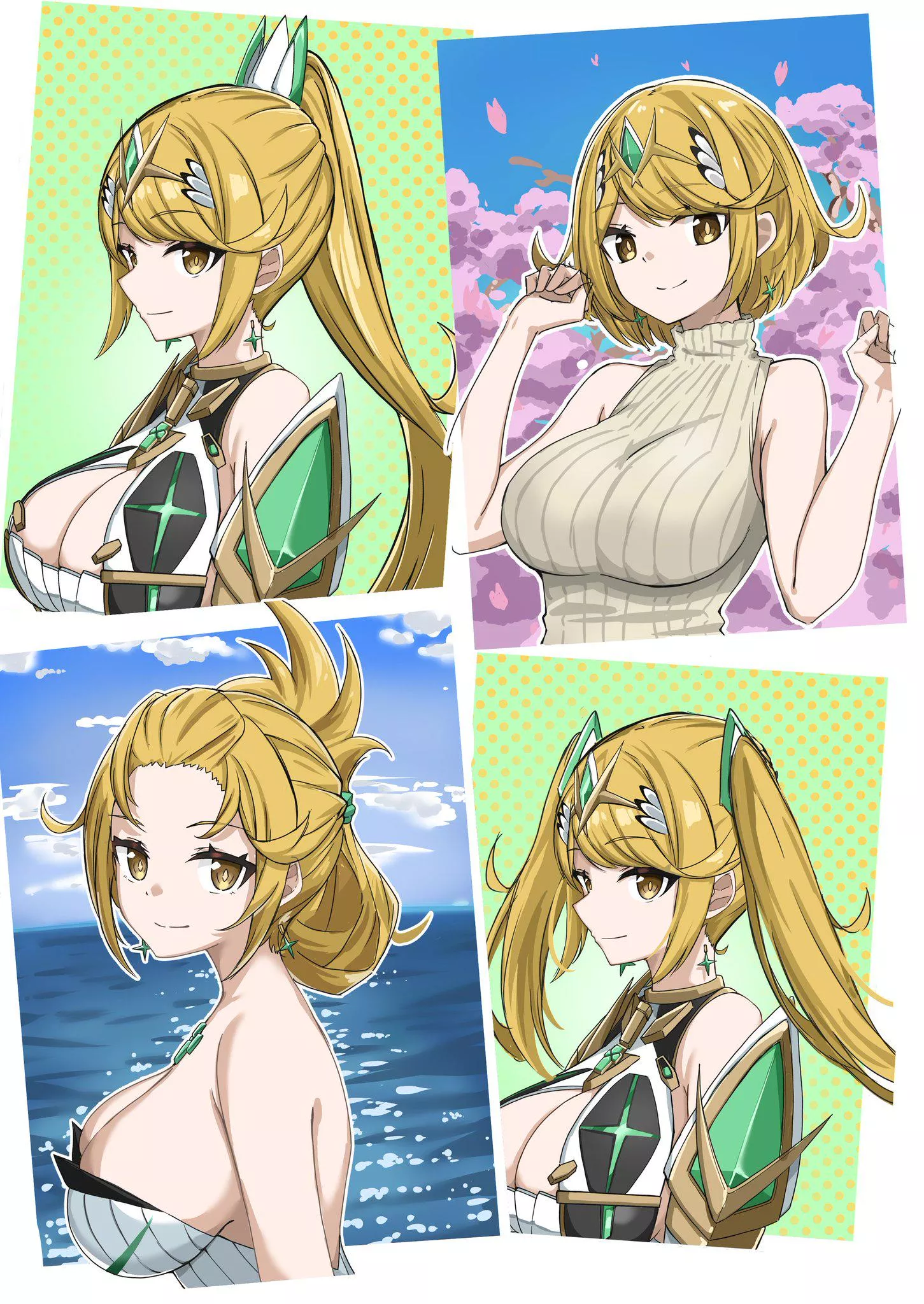 Mythra’s Different Looks (aotsuba117)