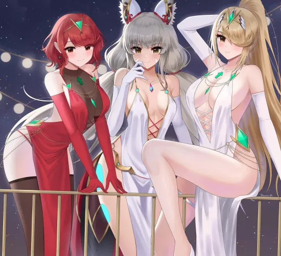 Pyra, Nia, and Mythra (Doiparuni)