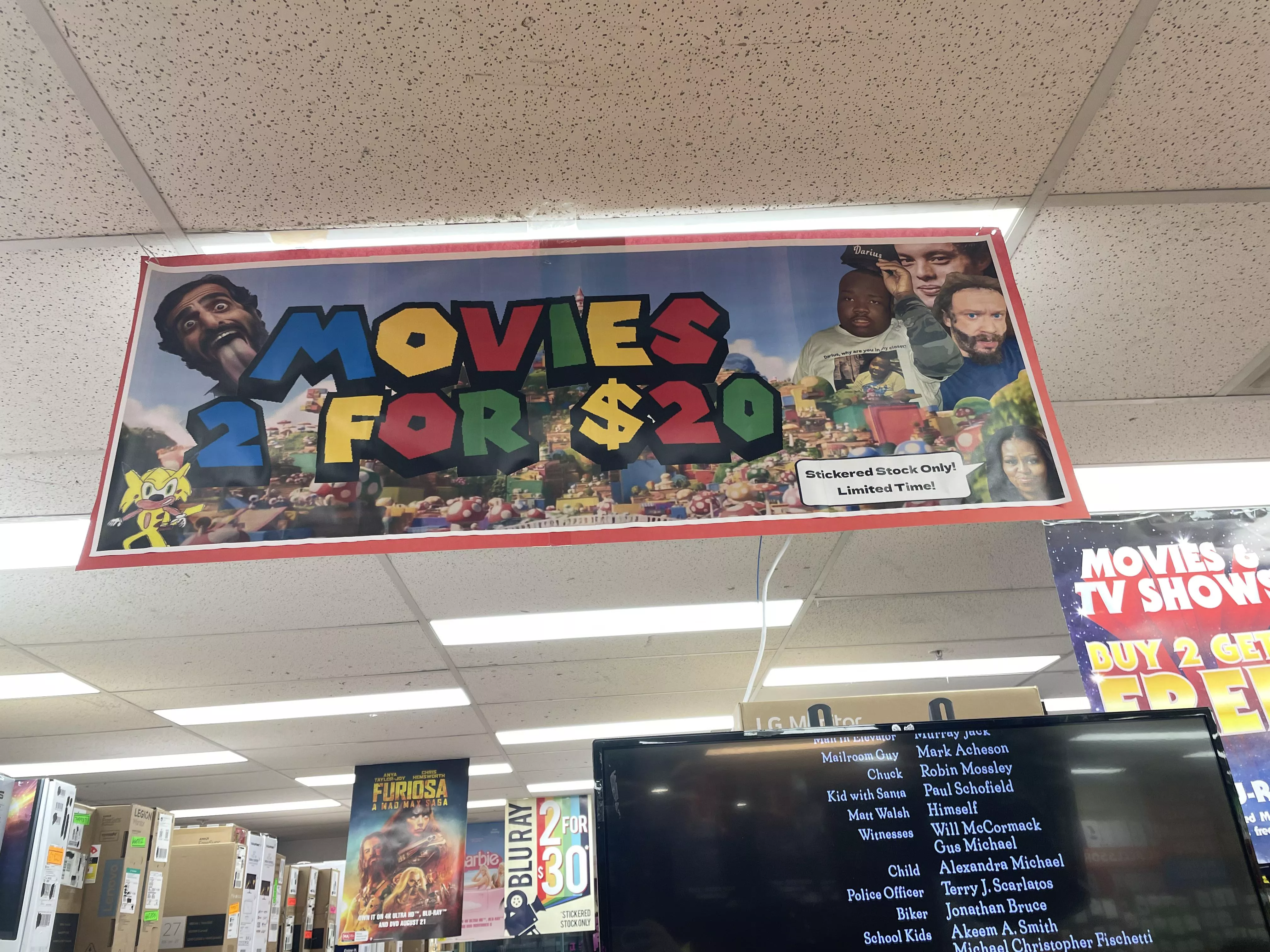 Sonichu spotted on a sign in a JB Hi-Fi store in Sydney, Australia