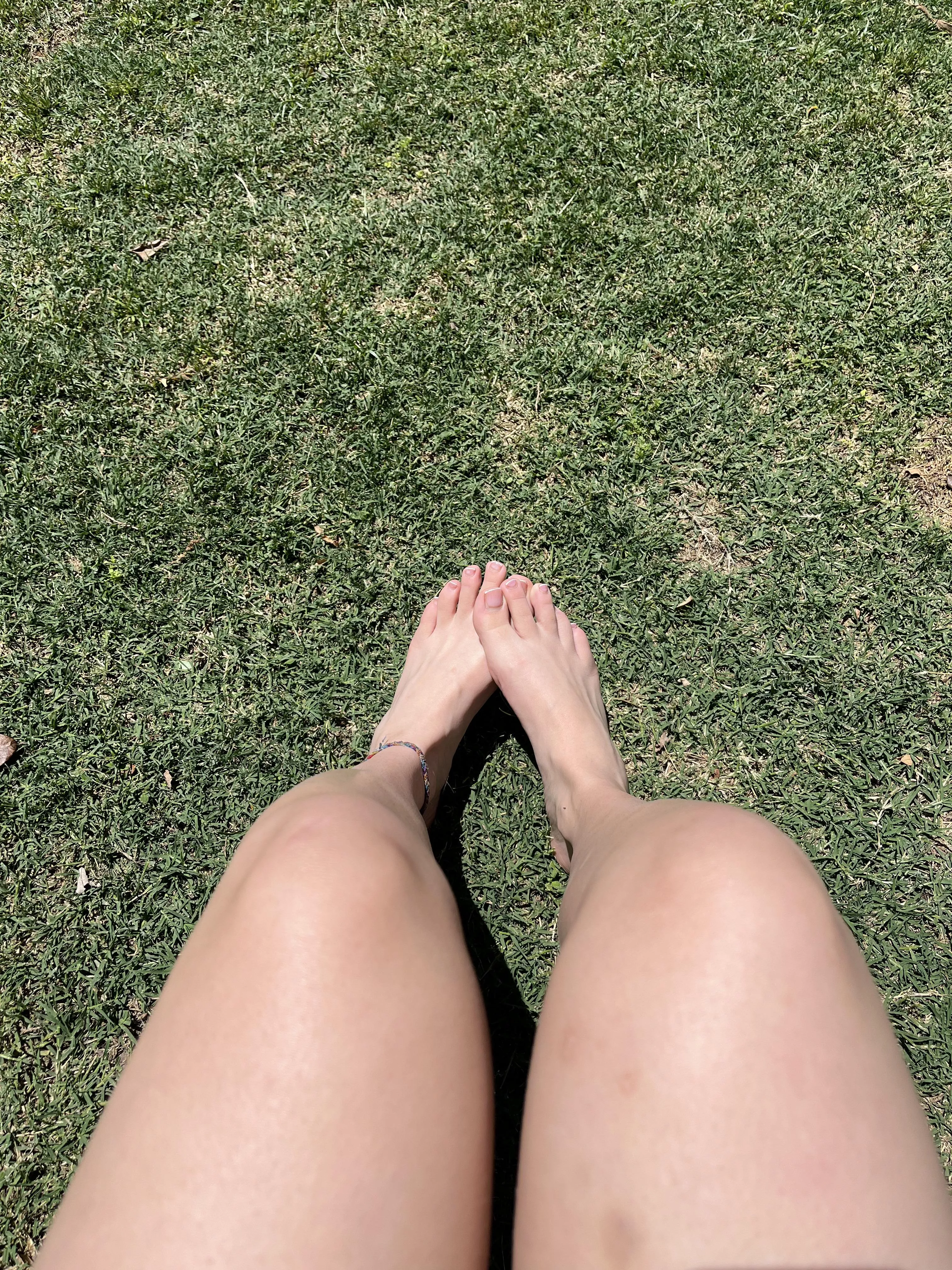 Sun bathing before having a cheer dance practice 