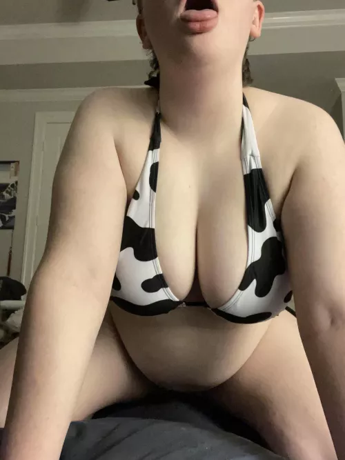 This slutty cow needs someone to breed her udders full of milk