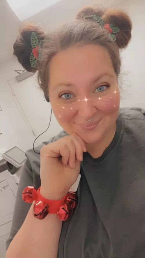 Wearing jingle bells and space buns at work is the best 💕