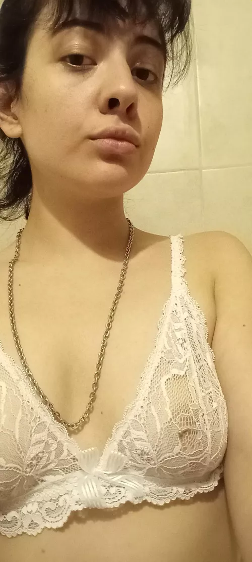 White lingerie looks beautiful on me