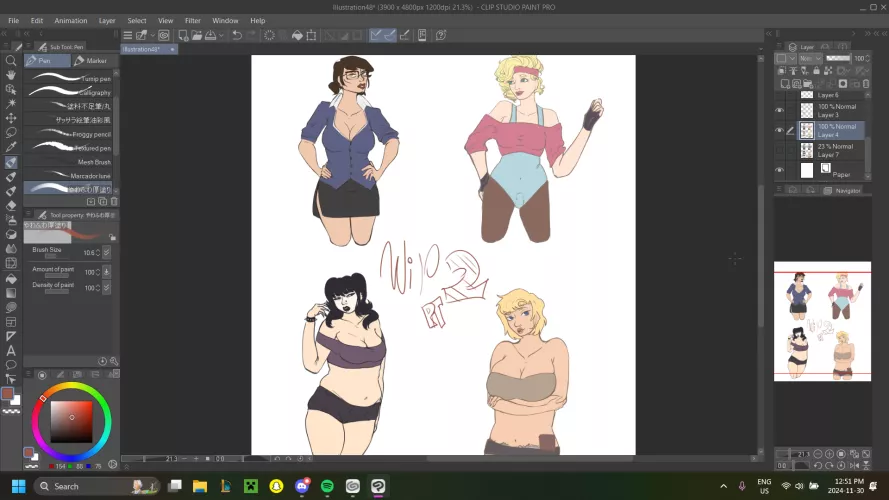 WIP 2! I'm trying to decide which girls to do after this one! *It's NOWHERE NEAR DONE YET*