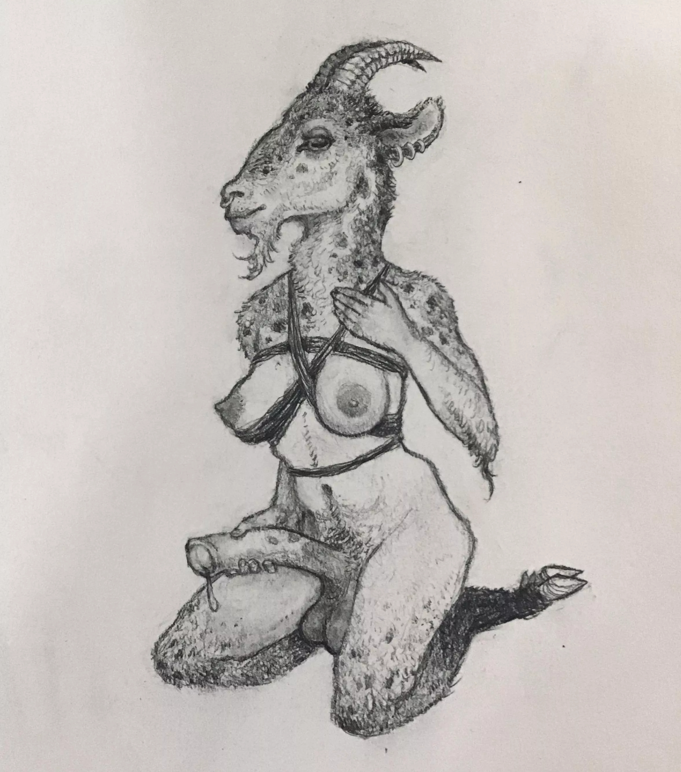 Wish I could be gagging on a huge horsecock right now (art by me)