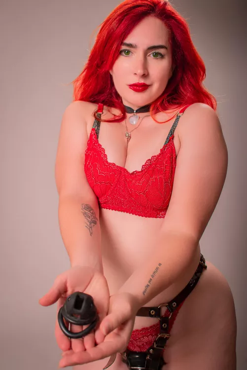 You'll be sleeping in your chastity cage, while I entertain myself with a real man.