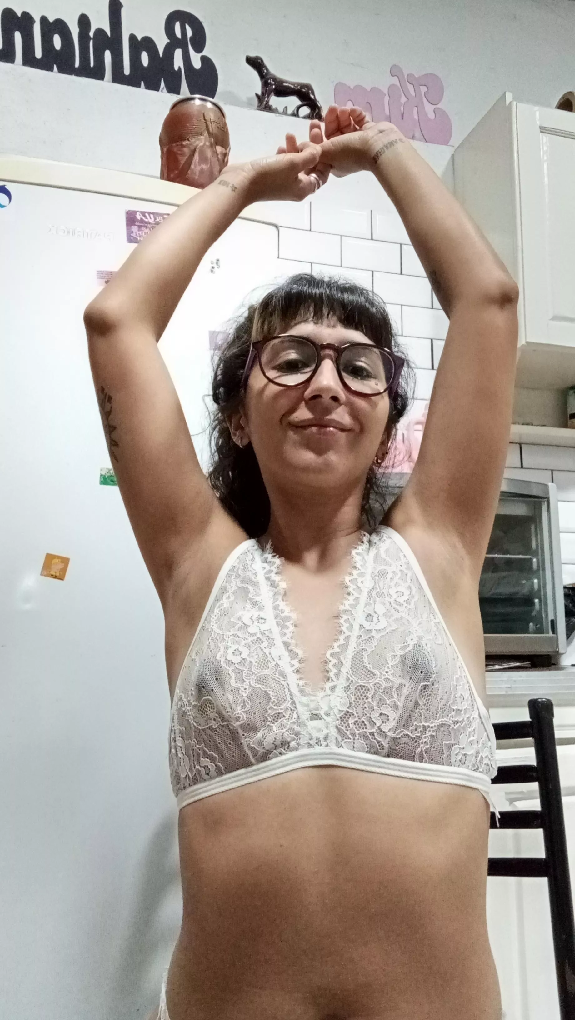 Your tongue running through my armpits, feeling every pore as you lick them. Yes or no