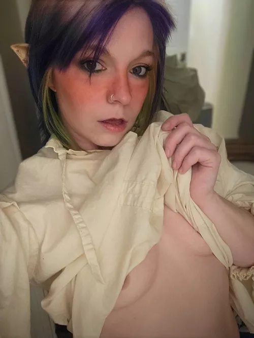 Chemise on or off?? This elf aims to please