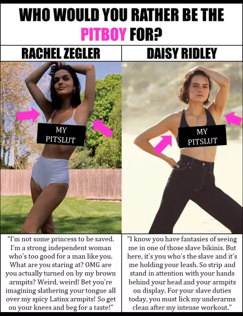 Choose your Pit Mistress 2: Rachel Zegler or Daisy Ridley
