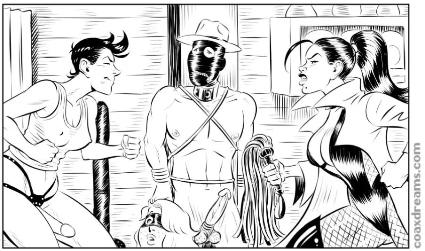 Currently inking three new pages for the 'Kidnap Party' comic.  (Coaxdreams)