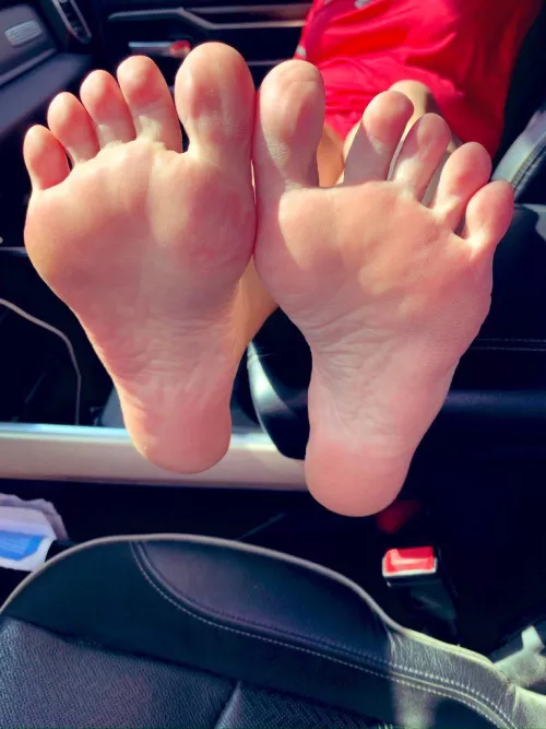 Dirt road soles.  Love riding in his truck!👄