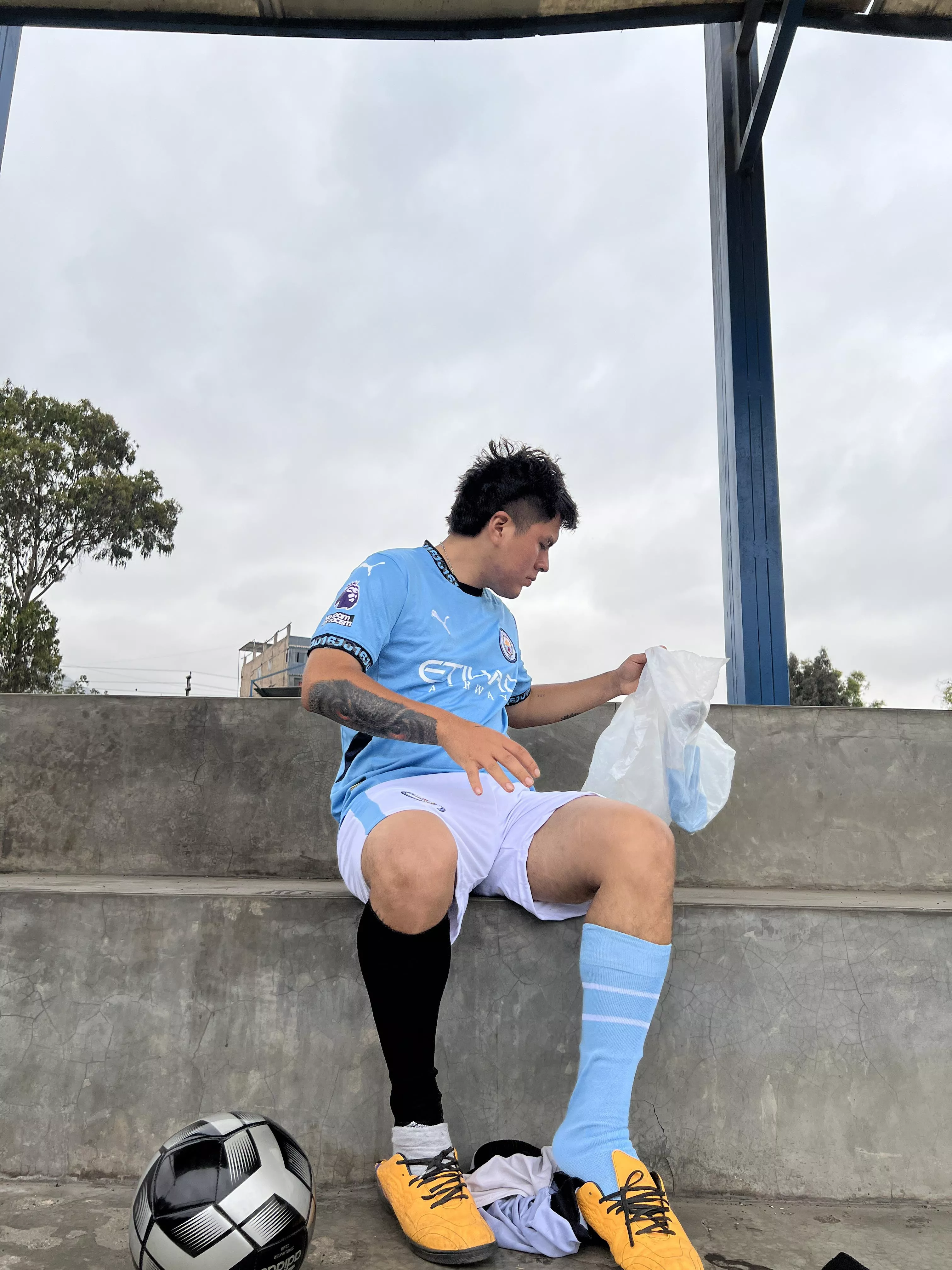 I just finished a game, who wants to smell these sweaty socks? Haha