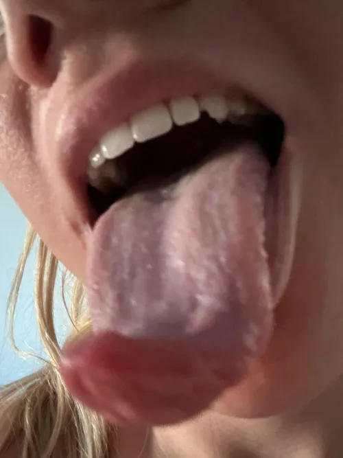 Is my tongue good enough to receive your cum?