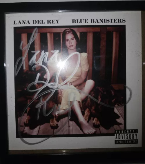 Lana signed Blue Banisters cover 