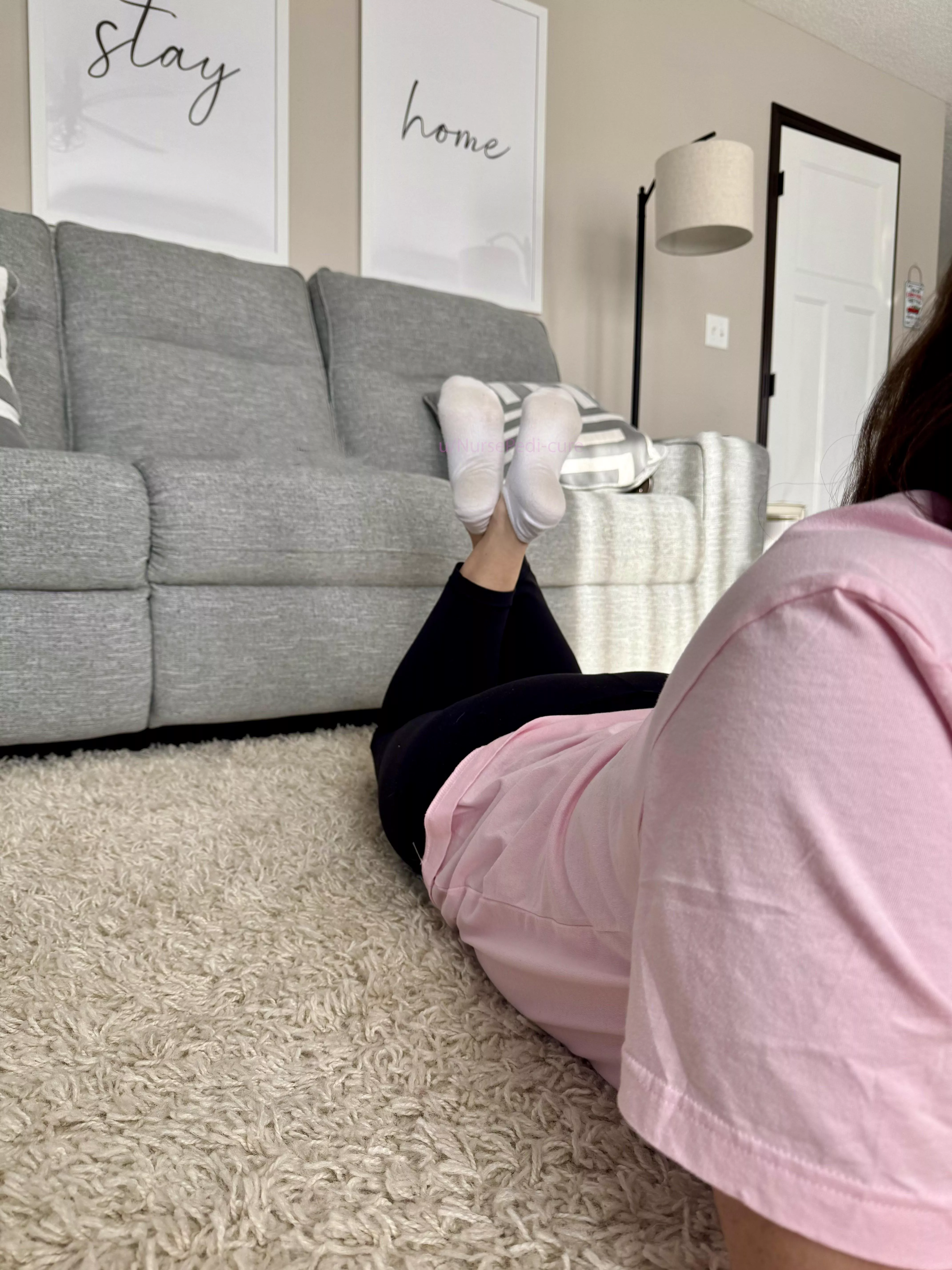 My socks are intoxicating! Please stay home and enjoy my feet! I have the perfect place to bury your face!😘