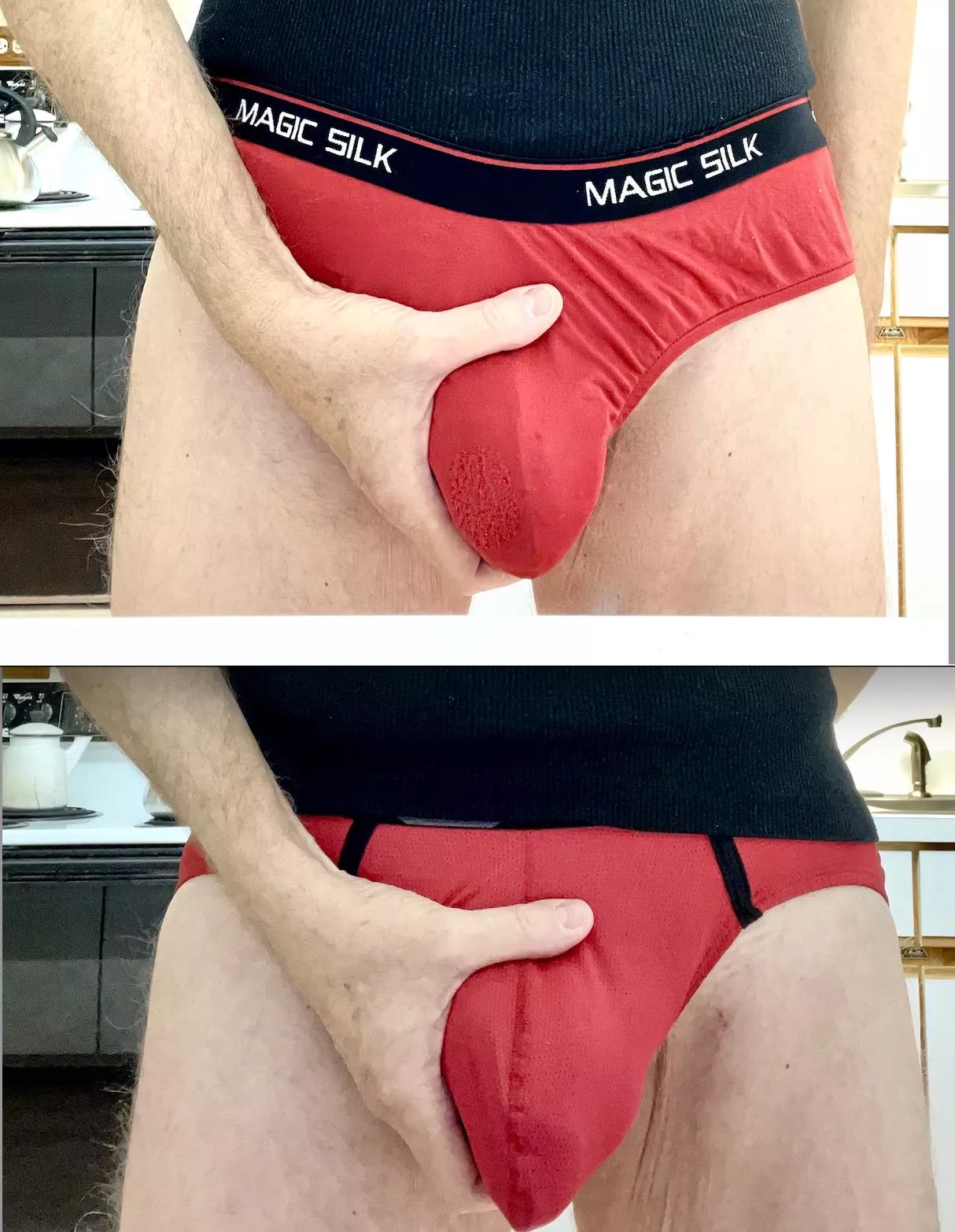 Red Magic Silk Briefs, Red Wildman-T Briefs