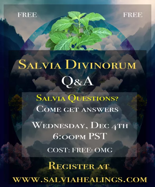 Salvia Divinorum Q&A - Wednesday, Dec 4th, 6:00 pm PST