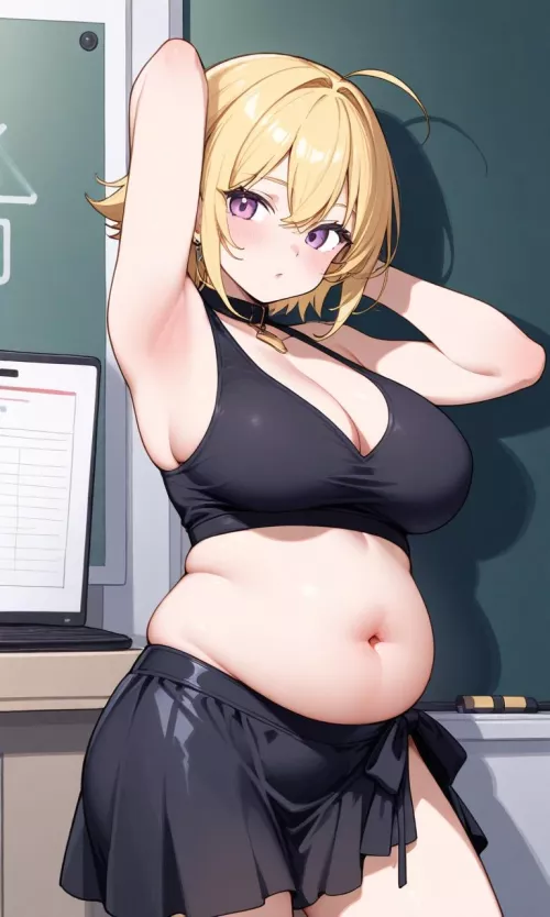 She used to be a cheerleader but lets just say the temptation for sweets got to her...a lot