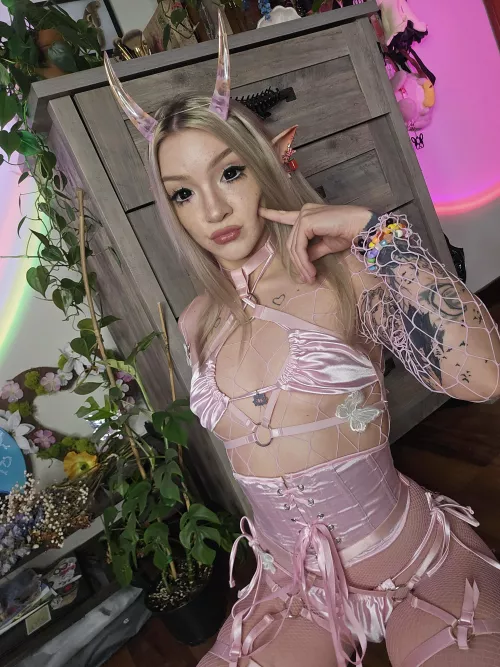 Strawberry elf needs some strawberry milk. 